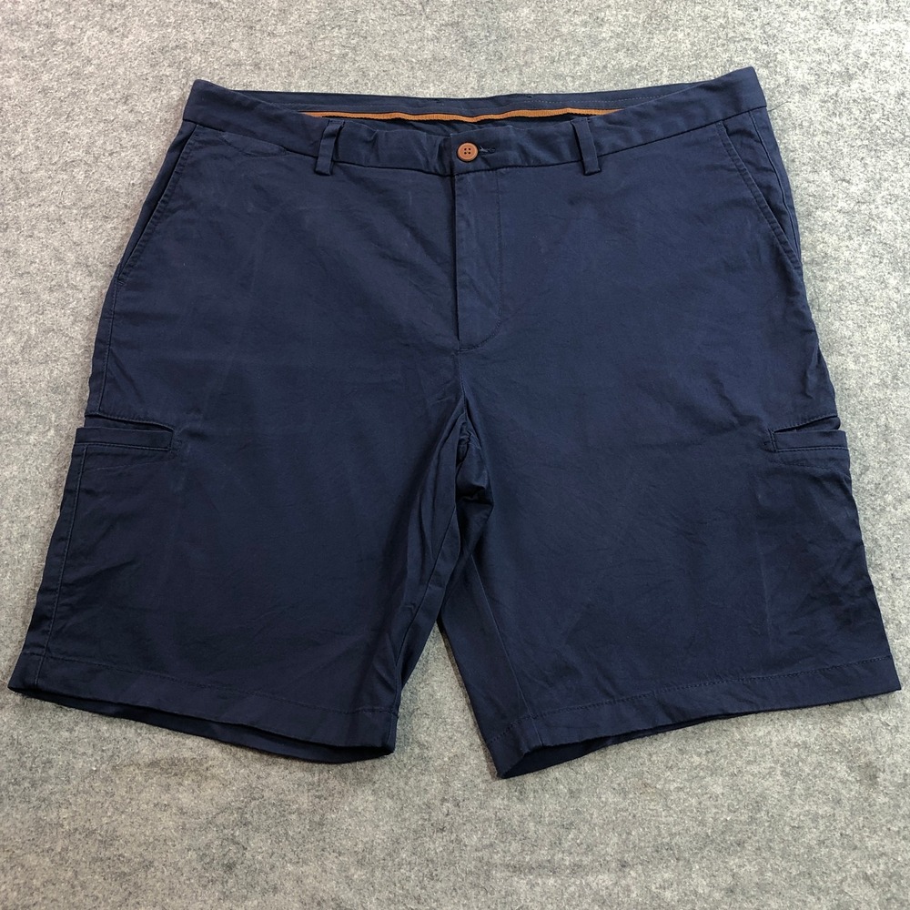 Tommy Bahama Mens Shorts 40 Navy Blue Cotton Tencel Stretch Cargo Pocket